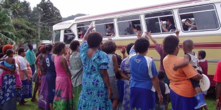 Women and bus in Fiji