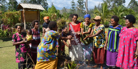 Women collecting water in Papua New Guinea