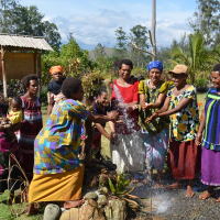 Women collecting water in Papua New Guinea